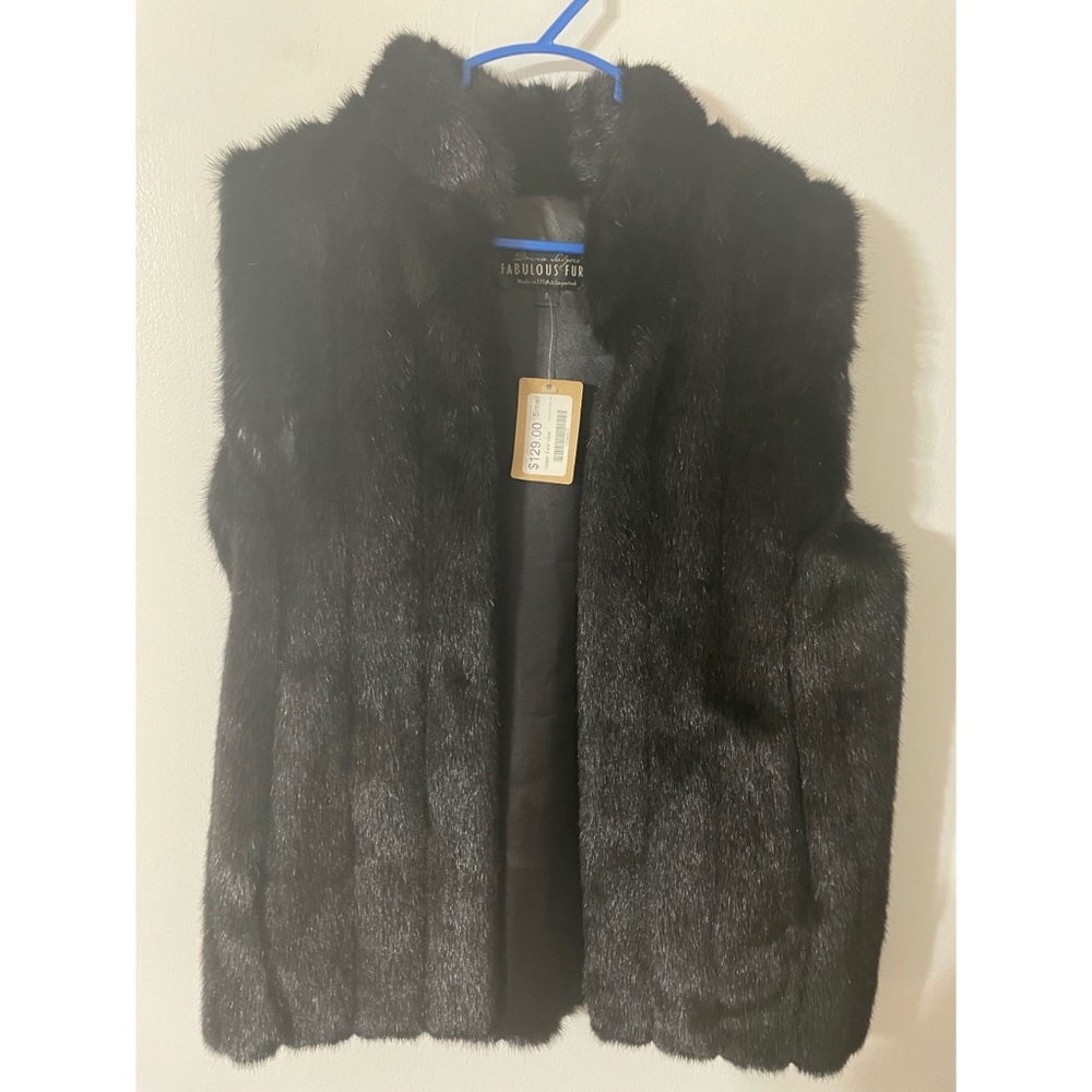 Donna Salyers Fabulous Furs Faux Black Vest